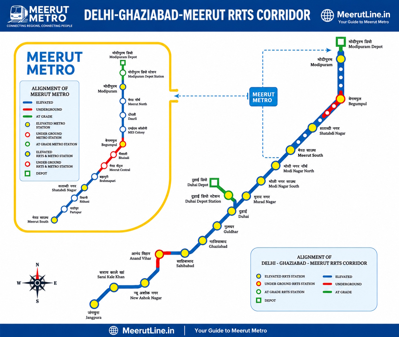Meerut Metro Route Map